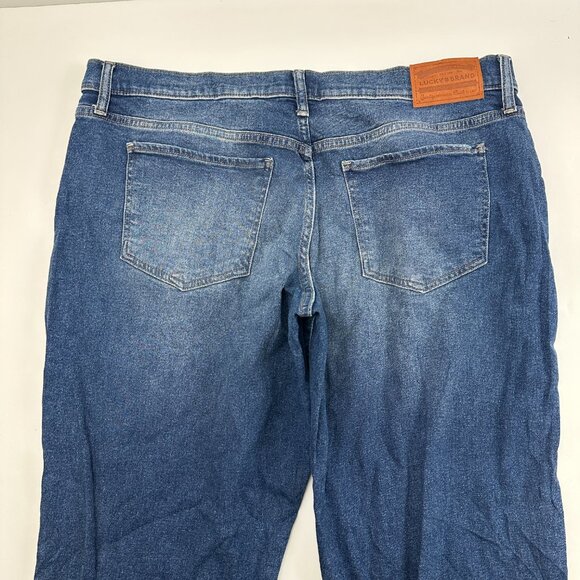 Lucky Brand Easy Rider Boot Raw Hem Women's size 14 Dark Wash Blue Denim Jeans - Picture 6 of 6